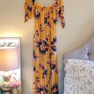 Band of Gypsies Yellow Floral Maxi Dress